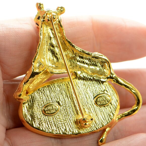 Kenneth Jay Lane KJL Gold-tone Panther Pearl Pin Brooch - Picture 4 of 4